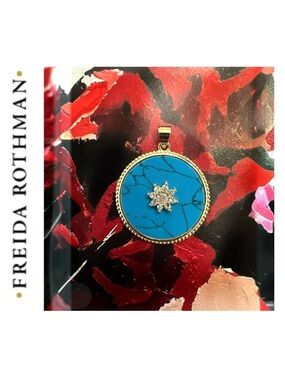 Freida Rothman Semi-Precious Stone Turquoise Brass Based Pendant
